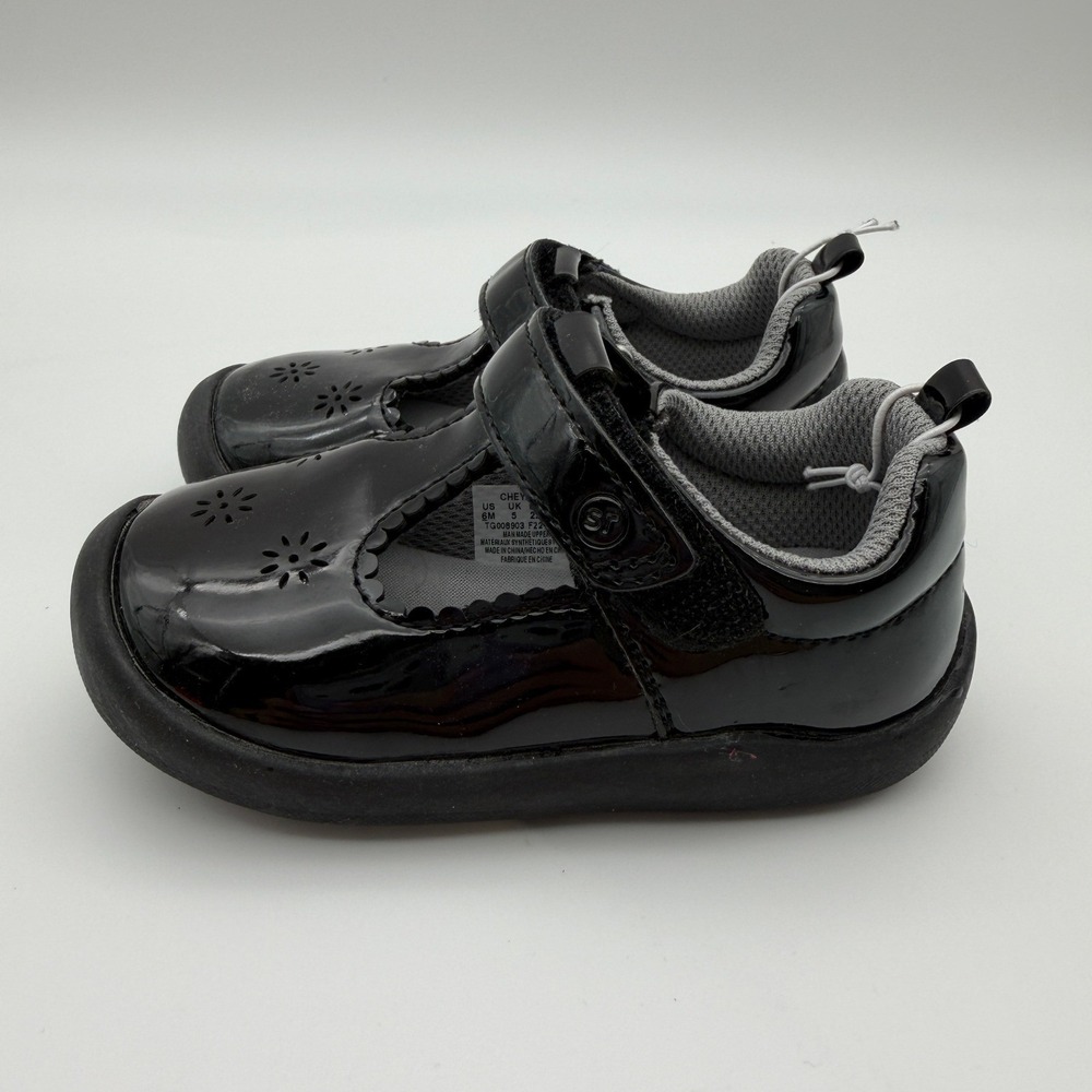 Stride Rite 360 Cheyenne Black Patent Mary Jane Shoes Girls Size 6M EUC